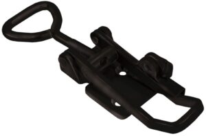 Black Toggle latch Large size countersunk holes with Triangle screw loop and safety catch