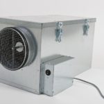 Industrial ventilation filter case lid locked with two toggle latches