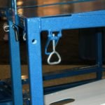 Draw latches welded to frame and blue powder coated