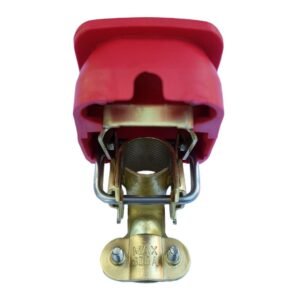 Set of Quick release battery connectors Red and blue color covers Positive & Negative for bolt on application.