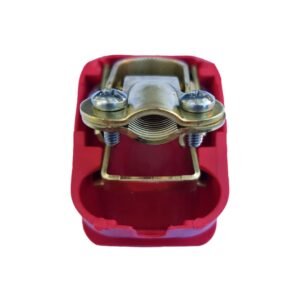 Quick release battery connector Red color cover to fit Positive battery pole for bolt on application.