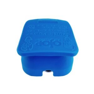 Quick release battery terminal clamp Blue color cover to mount on Negative battery pole for bolt on application.