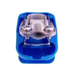 Set of Quick release battery terminals clamps Red and blue color covers Positive & Negative for bolt on application.