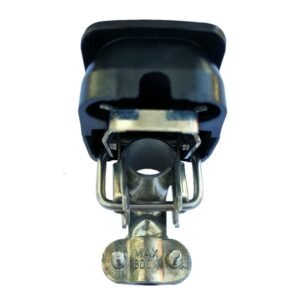Quick release battery terminal clamp Black color cover for mounting on Negative battery pole for bolt on application.