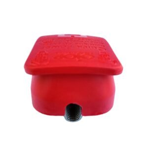 Snap-on Snap-off connector Red color cover to mount on Positive battery pole for crimp-down application.