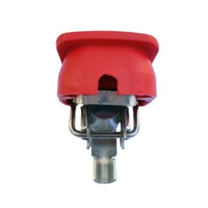 Snap-on Snap-off connector Red color cover to mount on Positive battery pole for crimp-down application.