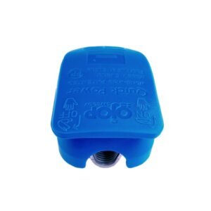 Snap-on Snap-off battery connector Blue color cover for mounting on Negative battery pole for crimp-down application.