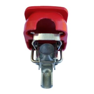 Quick Power battery connector Red color cover suitable for Positive battery pole for crimp-down application.