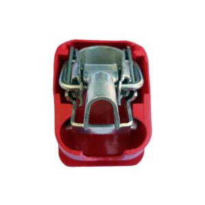 Quick Power battery connector Red color cover suitable for Positive battery pole for crimp-down application.