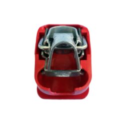 Quick release battery clamp Red color cover for mounting on Positive battery pole for crimp-down application.