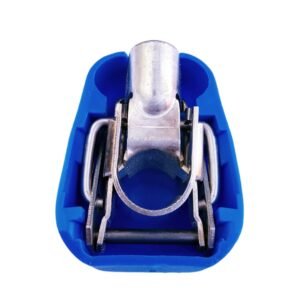 Quick release battery terminal clamp Blue color cover to lock on Negative battery pole for crimp-down application.