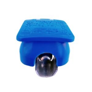 Quick release battery terminal clamp Blue color cover to lock on Negative battery pole for crimp-down application.