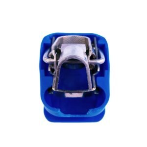 Quick release battery terminal clamp Blue color cover to lock on Negative battery pole for crimp-down application.