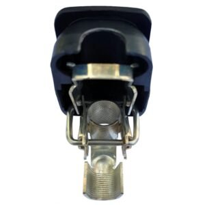 Quick Power battery terminal clamp Black color cover fits Negative battery pole for crimp-down application.