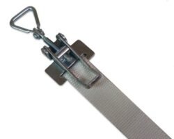 Latch Natural Steel Medium size 36 mm slot for band with Hinged Triangle screw loop