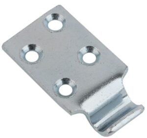 Catch plate Medium size Produced from Zinc plated Steel with Countersunk mounting holes.