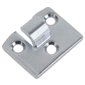 Catch plate Medium size Produced from Zinc plated Steel with Countersunk mounting holes.