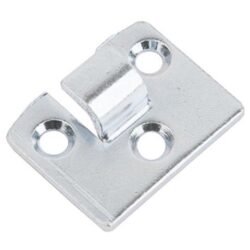 Catch plate Small size Manufactured from Chrome plated Steel with Countersunk mounting holes.