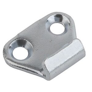 Catch plate Medium size Manufactured from Chrome plated Steel with Countersunk mounting holes.