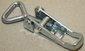 Toggle latch catch Small size Zinc plated Steel countersunk holes with Triangle screw loop