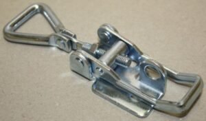 Toggle Latch Zinc plated Steel Medium size countersunk holes with Hinged Triangle screw loop