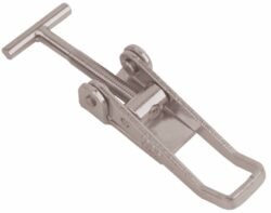 Toggle latch adjustable Over centre Natural steel Small size for welding with T screw