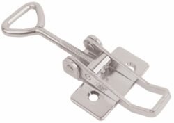 Stainless steel Over centre latch Medium size countersunk holes with Triangle screw loop
