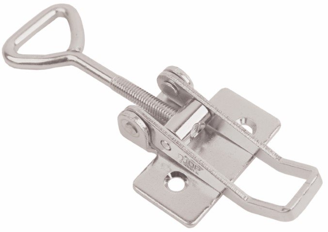 Stainless steel Over centre latch Medium size countersunk holes with Triangle screw loop
