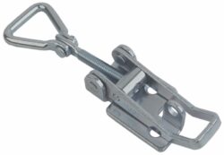 Adjustable Over centre latch Medium size countersunk holes with Hinged Triangle screw loop