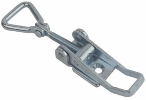 Over centre latch Medium size countersunk holes with Hinged Triangle screw loop