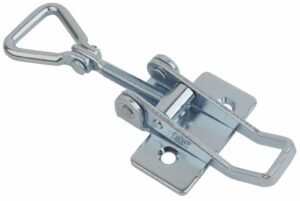 Adjustable Over center latch Medium size countersunk holes with Hinged Triangle screw loop