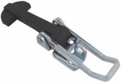 Bonnet latch Large size Zinc plated steel Steel and rubber countersunk holes with Rubber hook