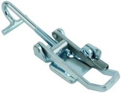 Toggle latch Zinc plated steel Large size countersunk holes with Bent T screw and safety catch