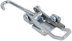Toggle latch Zinc plated steel Large size countersunk holes with Hook screw and safety catch