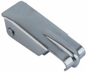 Toolbox latch Zinc plated steel Medium size countersunk holes with Covered hook and friction ring