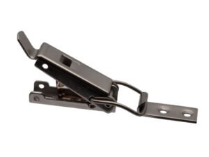 Draw latch produced from Zinc plated Small size Countersunk holes Safety catch