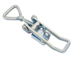 Padlocable Over centre latch Large size countersunk holes with Hinged Triangle screw loop